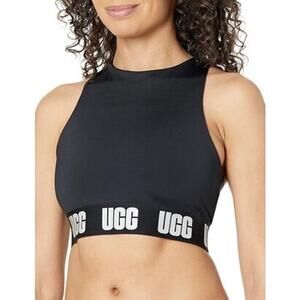 UGG Wilmina Logo Bralette Women’s Size XL Tar Black Racerback Sports Bra NWT